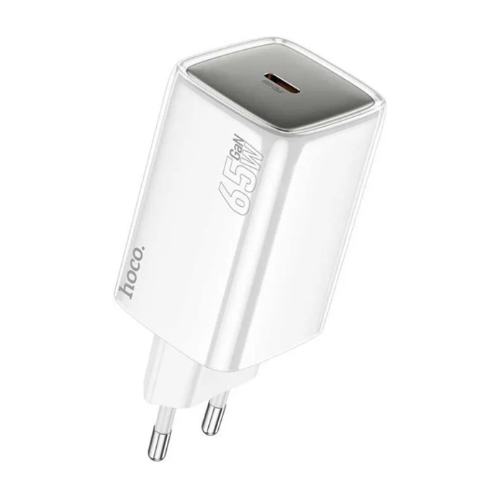 Сетевое зарядное устройство HOCO N48 Glorious USB-C 65W (5.0-21.0V), белое