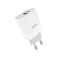 Сетевое зарядное устройство HOCO C80A Rapido PD & QC3.0 USB-A и USB-C (20W), белое