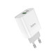 Сетевое зарядное устройство HOCO C80A Rapido PD & QC3.0 USB-A и USB-C (20W), белое