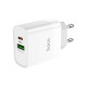 Сетевое зарядное устройство HOCO C80A Rapido PD & QC3.0 USB-A и USB-C (20W), белое