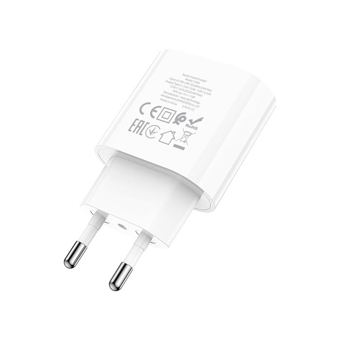 Сетевое зарядное устройство HOCO C94A Metro PD20W USB-C, белое