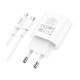 Сетевое зарядное устройство HOCO C94A Metro USB-C PD20W + кабель Type-C Lightning, белое