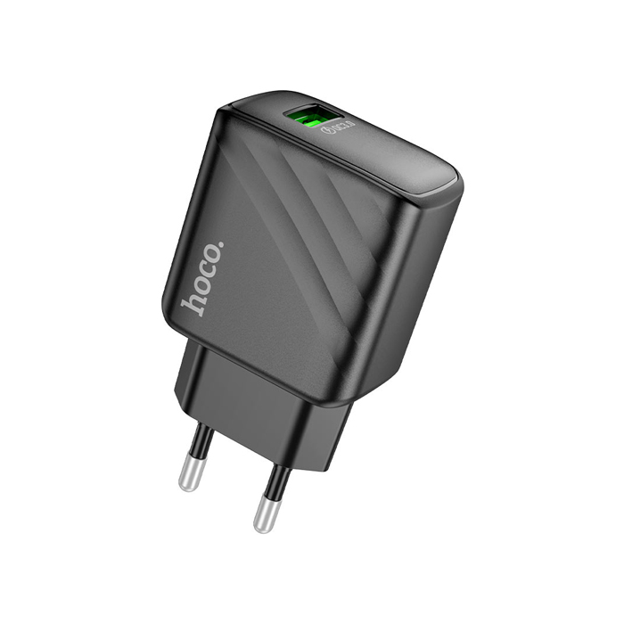 Сетевое зарядное устройство HOCO CS21A USB-A (3A) 18W QC3.0, чёрное