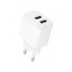 Сетевое зарядное устройство HOCO CS51A 2 USB-A (2.4A) 12W, белое