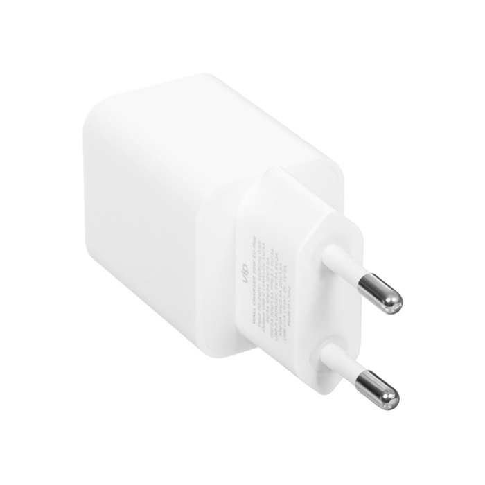 Сетевое зарядное устройство VLP G-Charge USB-C + USB-A PD 30W GaN, белое
