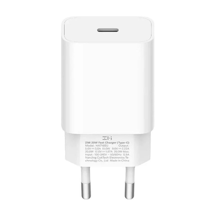 Сетевое зарядное устройство ZMI Fast Charger USB-C PD20W, белое