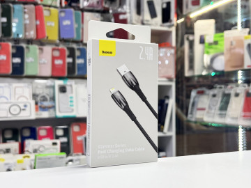 Кабель Baseus Glimmer Series USB Lightning (1m), плетёный, чёрный